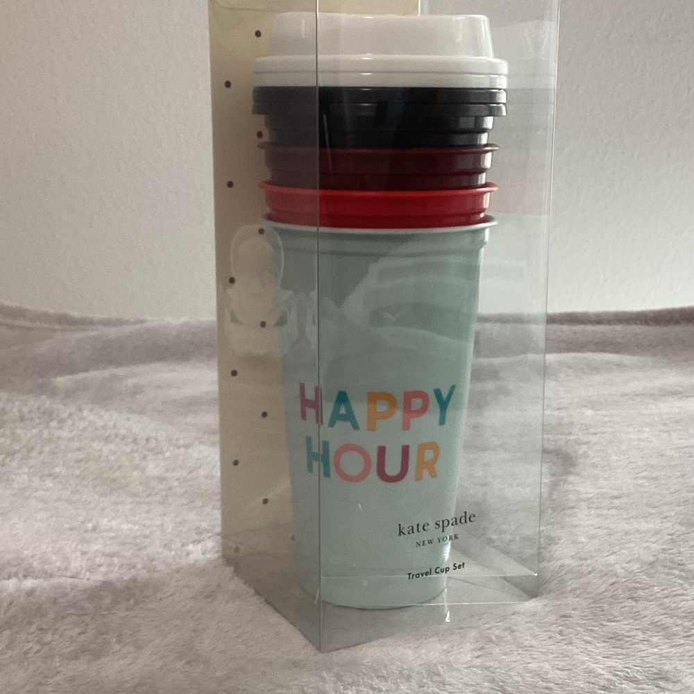 Kate Spade Happy Hour Reusable Travel Cups Set of 4
